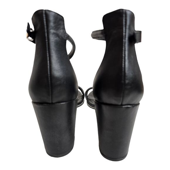 Kenneth Cole Reaction Womens Lolita Black Leather Open Toe Ankle Strap Size 10 - Picture 5 of 11